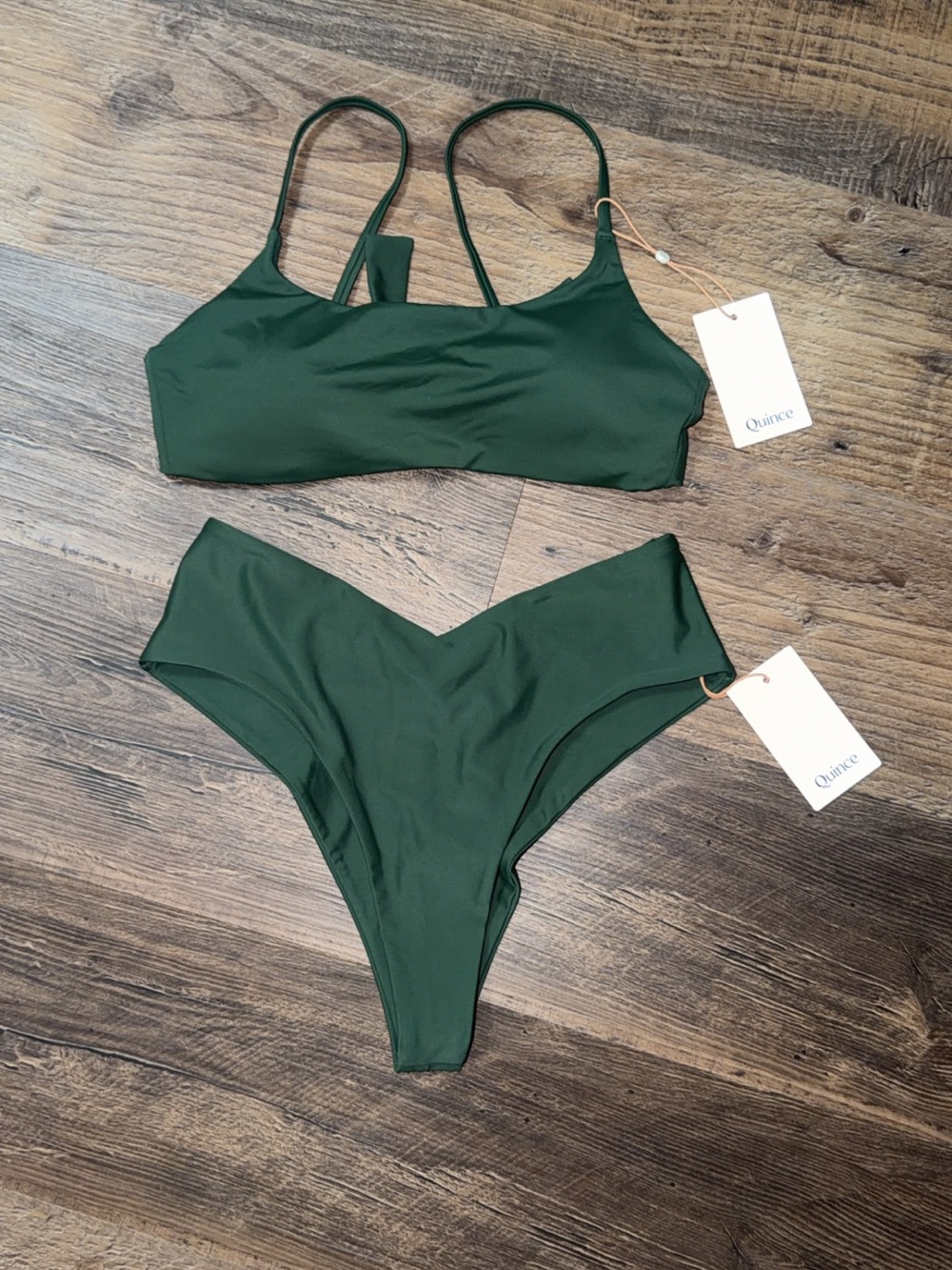 Quince Dark Green V-Waist Bikini Set